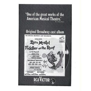 Fiddler on Roof Broadway RCA Victor Advertisement Record 1960 Vintage Print Ad 9